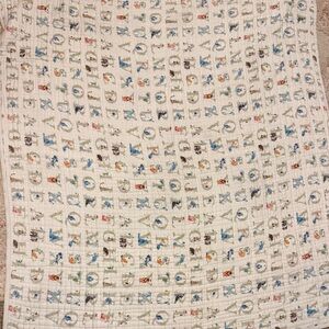 aden + anais White Alphabet Quilt with Multicolor Letters